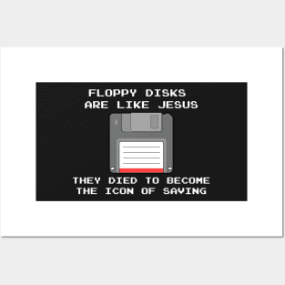 Nerd and computer professionals - floppy disks like Jesus Posters and Art